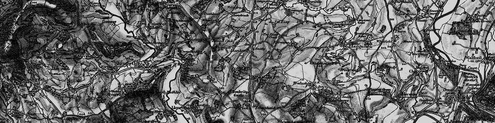 Old map of Llancloudy in 1896