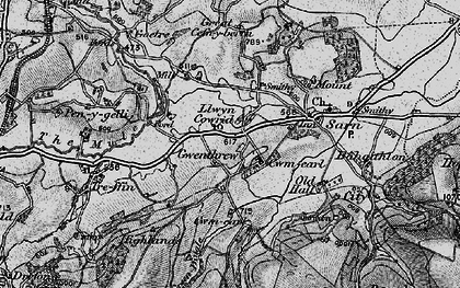 Old map of Llancowrid in 1899