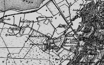 Old map of Llancynfelyn in 1899