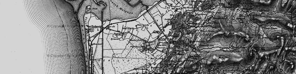 Old map of Llancynfelyn in 1899