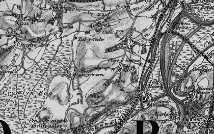 Old map of Llandarcy in 1898