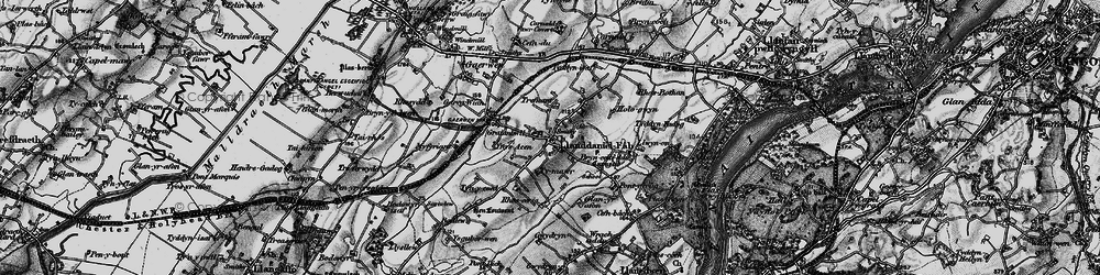 Old map of Llanddaniel Fab in 1899