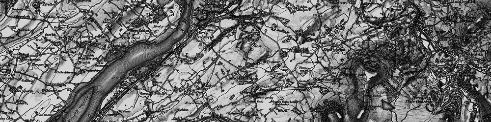 Old map of Llanddeiniolen in 1899