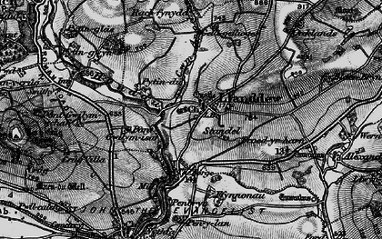 Old map of Llanddew in 1898