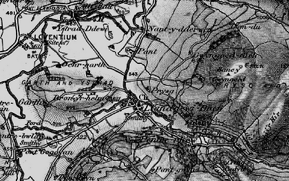 Old map of Llanddewi-Brefi in 1898