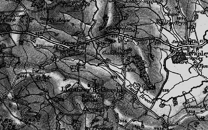 Old map of Llanddewi Rhydderch in 1896