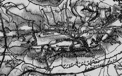 Old map of Llanddewi Velfrey in 1898