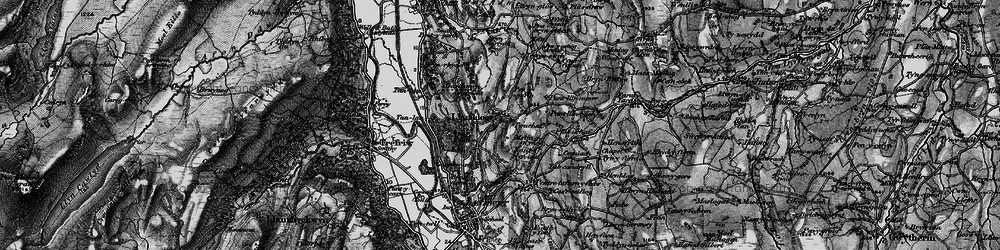 Old map of Llanddoged in 1899