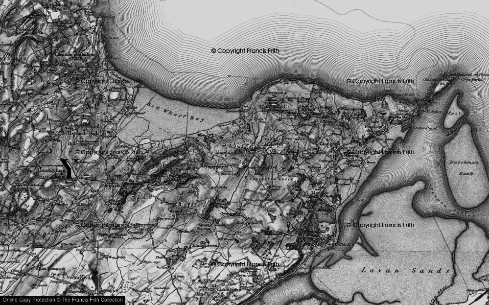 Old Map of Historic Map covering Bryn Cogail in 1899