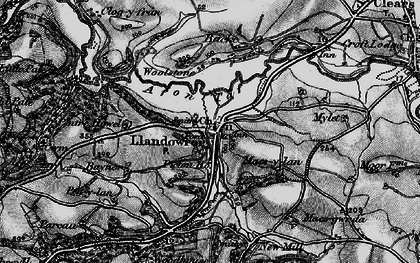 Old map of Llanddowror in 1898