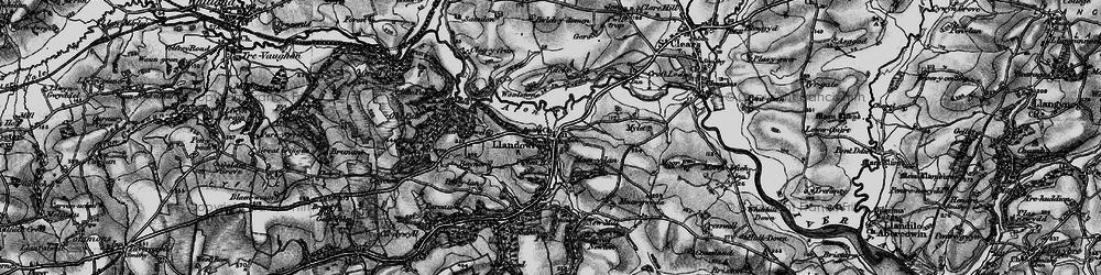 Old map of Llanddowror in 1898