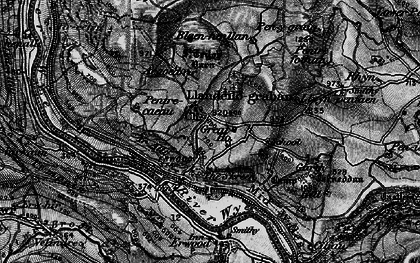 Old map of Llandeilo Graban in 1896