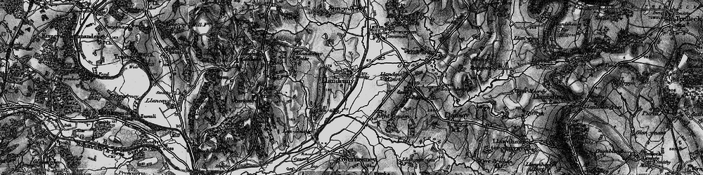 Old map of Llandenny in 1897