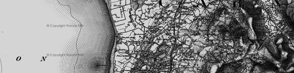 Old map of Llandwrog in 1899