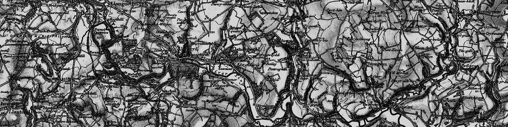 Old map of Llandygwydd in 1898