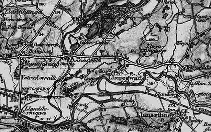 Old map of Afon Cothi in 1898