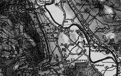 Old map of Llanellen in 1896