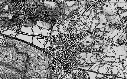 Old map of Llanelli in 1896