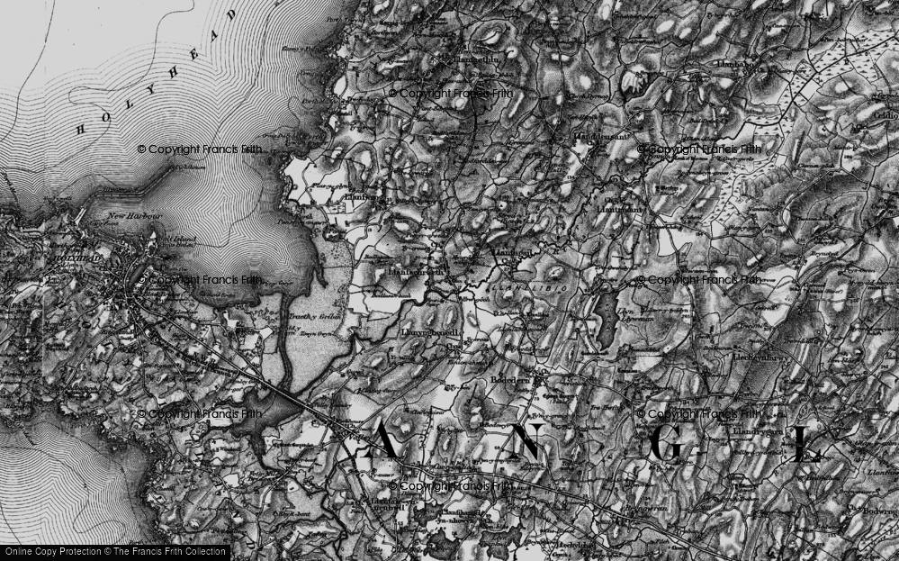 Old Map of Historic Map covering Bodlasan Fawr in 1899