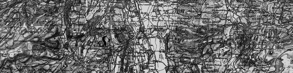 Old map of Llanfair Dyffryn Clwyd in 1897