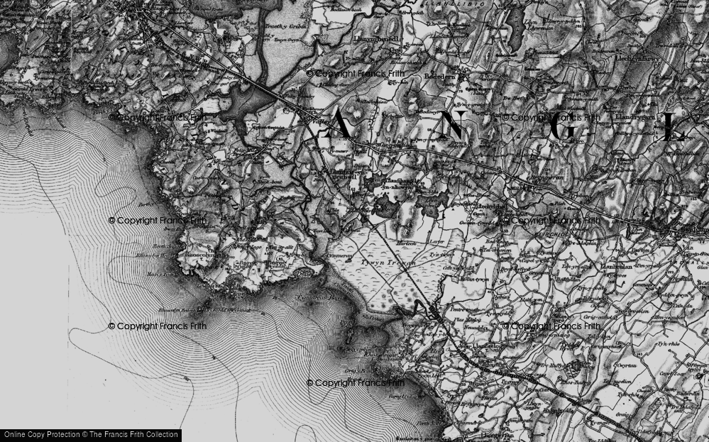 Old Map of Llanfairyneubwll, 1899 in 1899