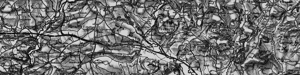 Old map of Llanfallteg in 1898
