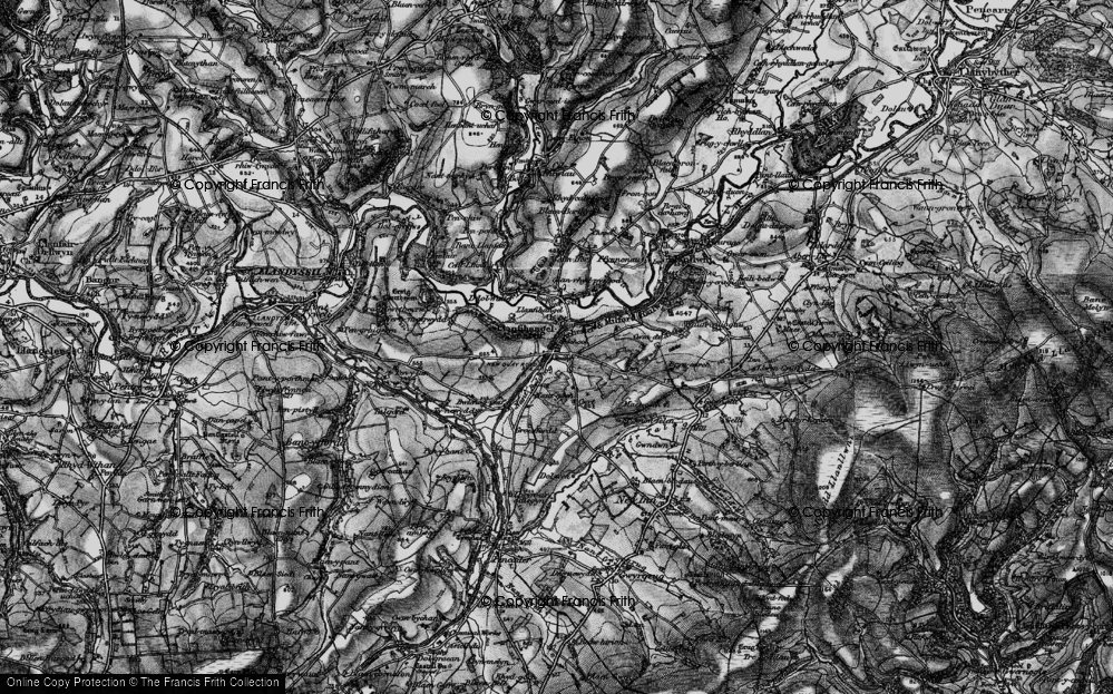 Old Map of Llanfihangel-ar-arth, 1898 in 1898