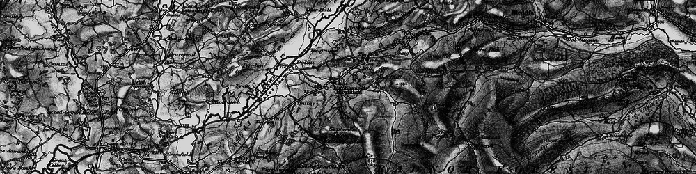 Old map of Llanfihangel Rhydithon in 1899