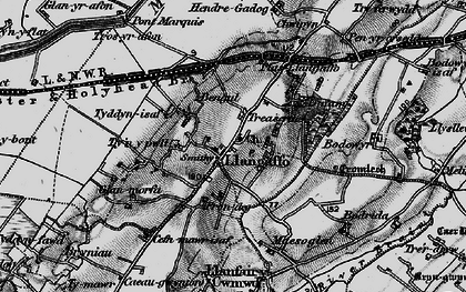 Old map of Llangaffo in 1899