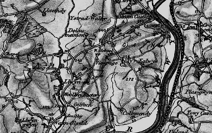 Old map of Llangain in 1898