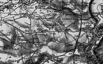Old map of Llangan in 1897