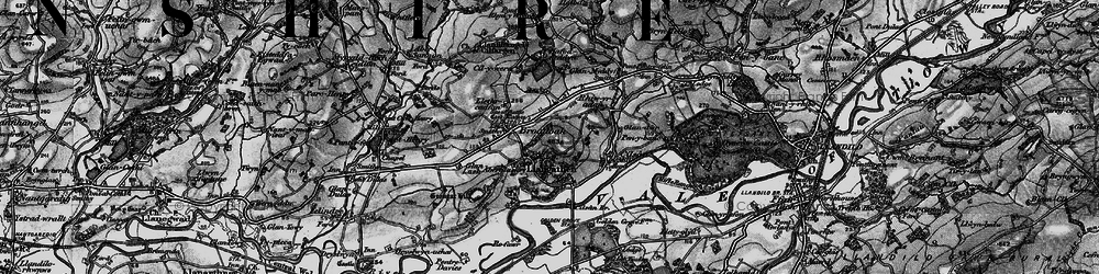 Old map of Aberglasney in 1898