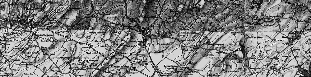 Old map of Bryngwallan in 1899