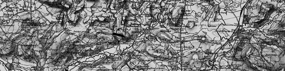 Old map of Brechfa Fawr in 1898