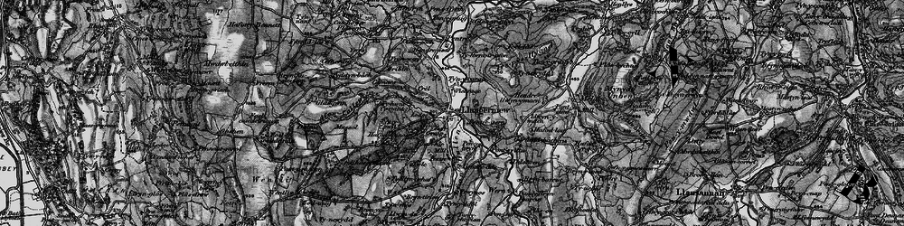 Old map of Llangernyw in 1899