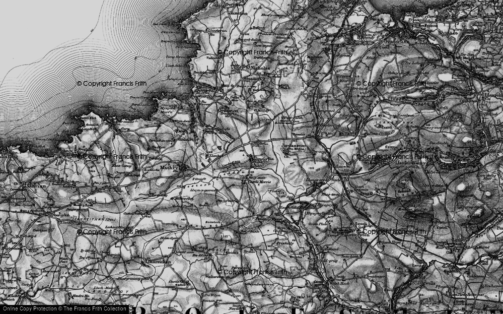 Old Map of Historic Map covering Llangloffan Cross in 1898