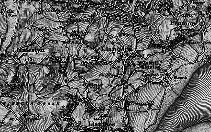 Old map of Llangoed in 1899