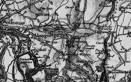 Old map of Llangoedmor in 1898