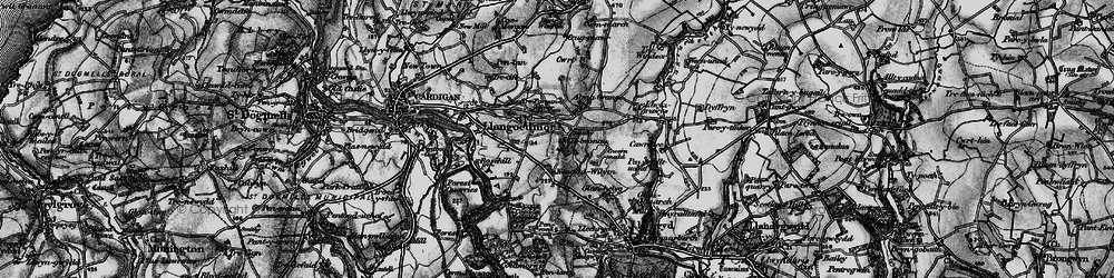 Old map of Llangoedmor in 1898