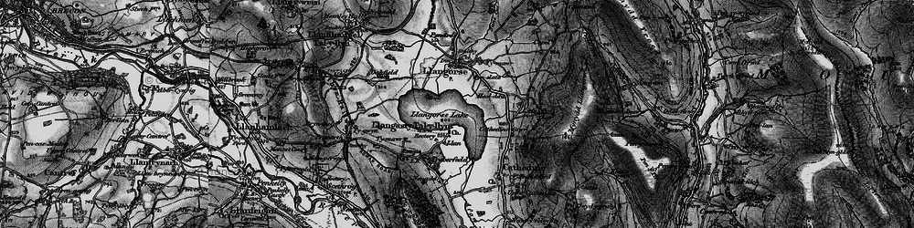 Old map of Llangorse Lake in 1896
