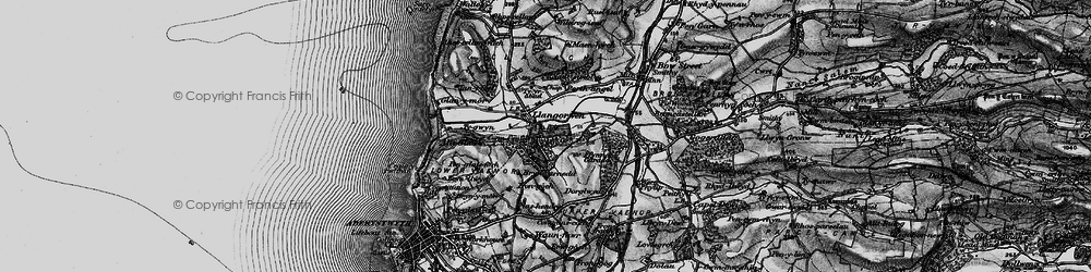 Old map of Llangorwen in 1899