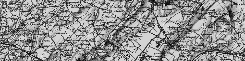 Old map of Afon Cefni in 1899