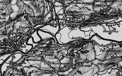 Old map of Llangunnor in 1898