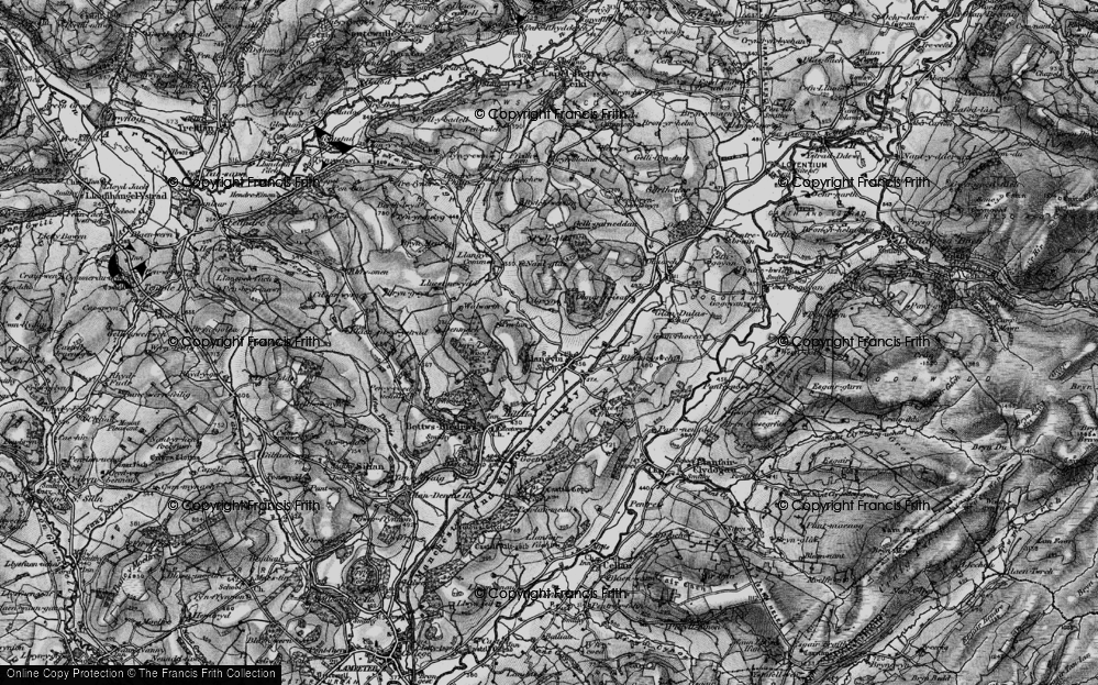 Old Map of Llangybi, 1898 in 1898