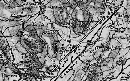Old map of Llangybi in 1898