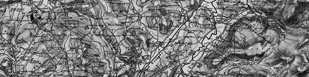 Old map of Llangybi in 1898