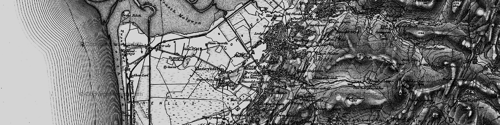 Old map of Llangynfelyn in 1899