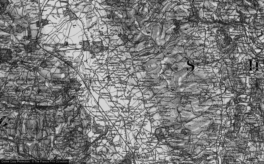 Old Map of Llangynhafal, 1897 in 1897