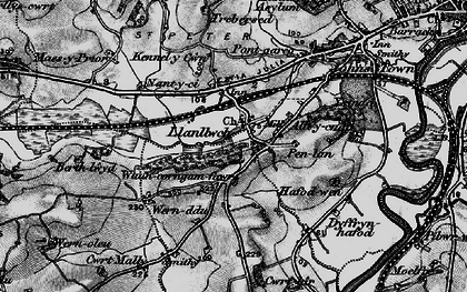 Old map of Llanllwch in 1898