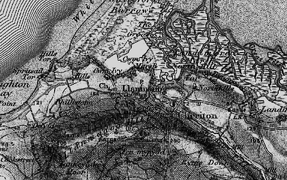 Old map of Llanmadoc in 1896